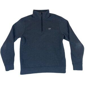 Vineyard Vines Mens Blue Cotton/Polyester 1/4 Zip Pullover Sweatshirt Size